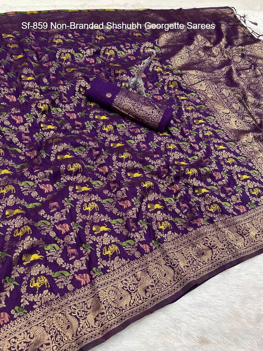 Sf-859 Non-Branded Shshubh Georgette Sarees