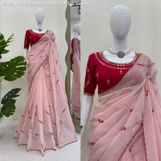 Sf-881 Non-Branded Shshubh Soft Silk Sarees