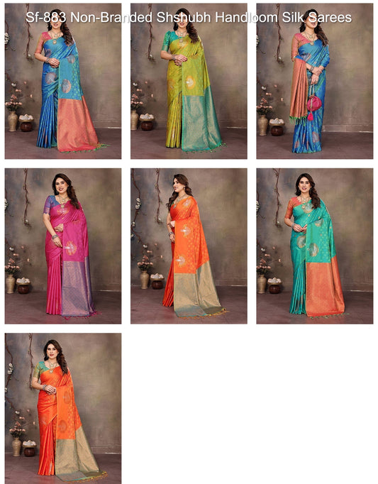 Sf-883 Non-Branded Shshubh Handloom Silk Sarees