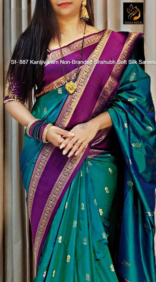 Sf- 887 Kanijivaram Non-Branded Shshubh Soft Silk Sarees