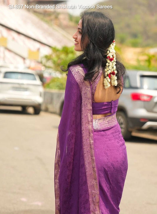 Sf-897 Non-Branded Shshubh Viscose Sarees