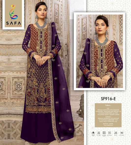 Sf-916E Safa Creation Premium Georgette Pakistani Salwar Suits