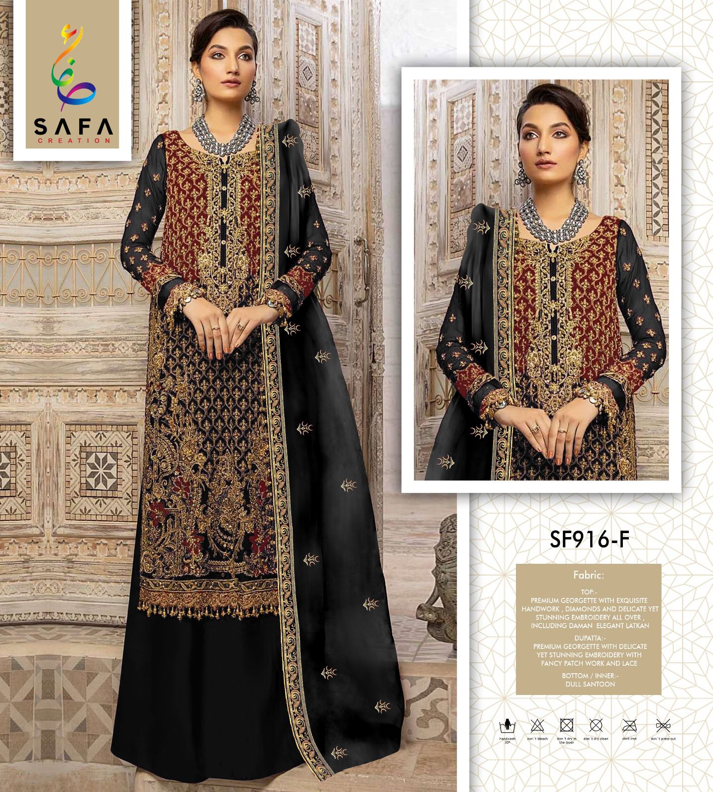 Sf-916F Safa Creation Premium Georgette Pakistani Salwar Suits