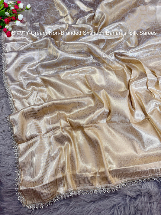 Sf- 917 Cream Non-Branded Shshubh Banarasi Silk Sarees