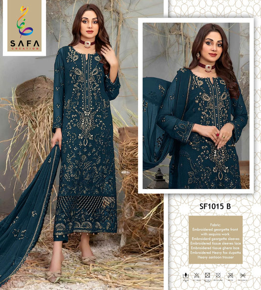 Sf1015 B Safa Creation Georgette Pakistani Salwar Suits