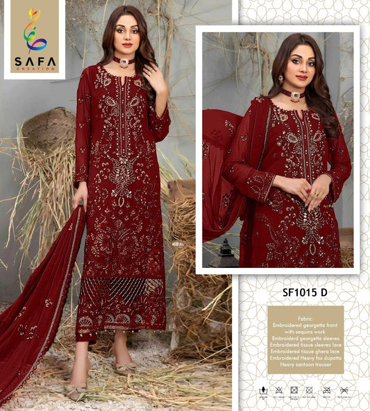 Sf1015 D Safa Creation Georgette Pakistani Salwar Suits