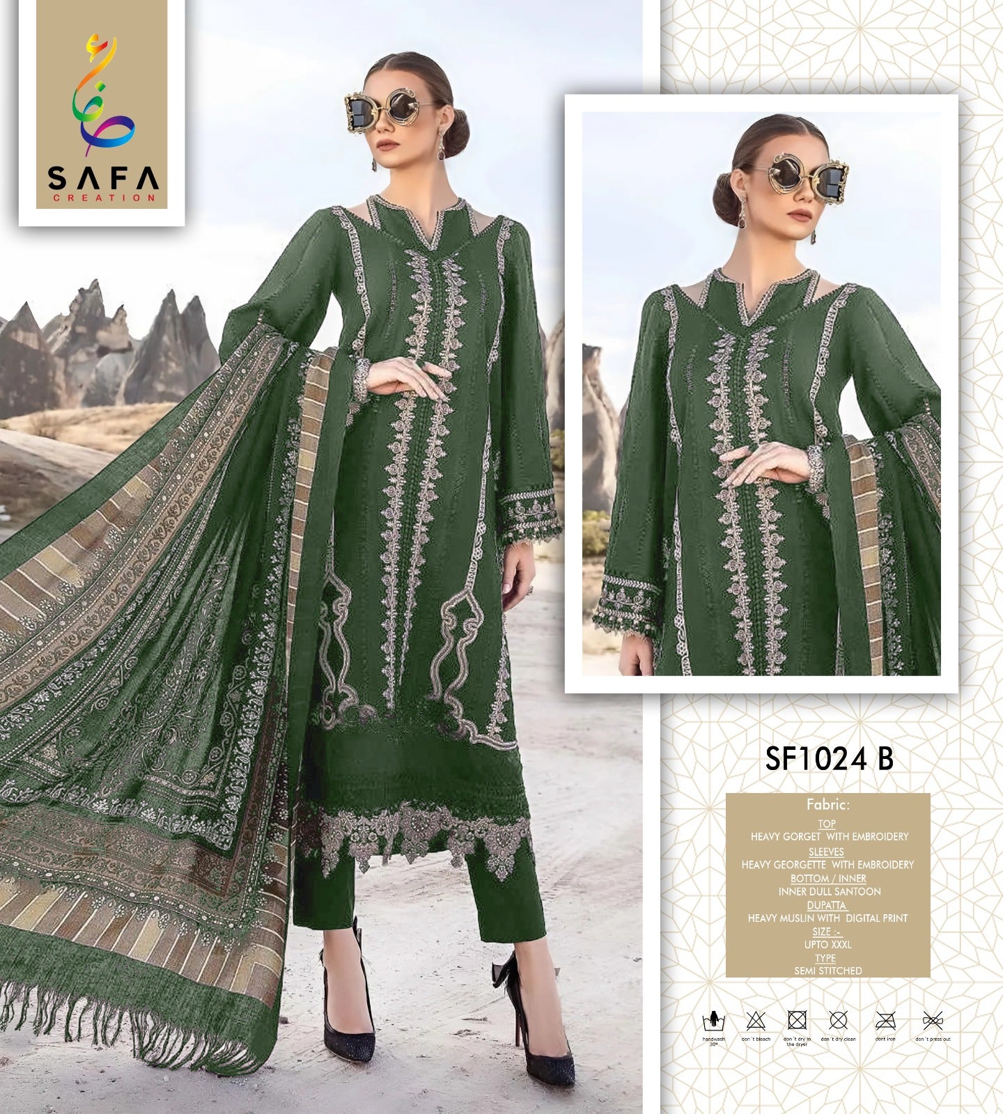 Sf 1024B Safa Creation Embroidery Pakistani Salwar Suits