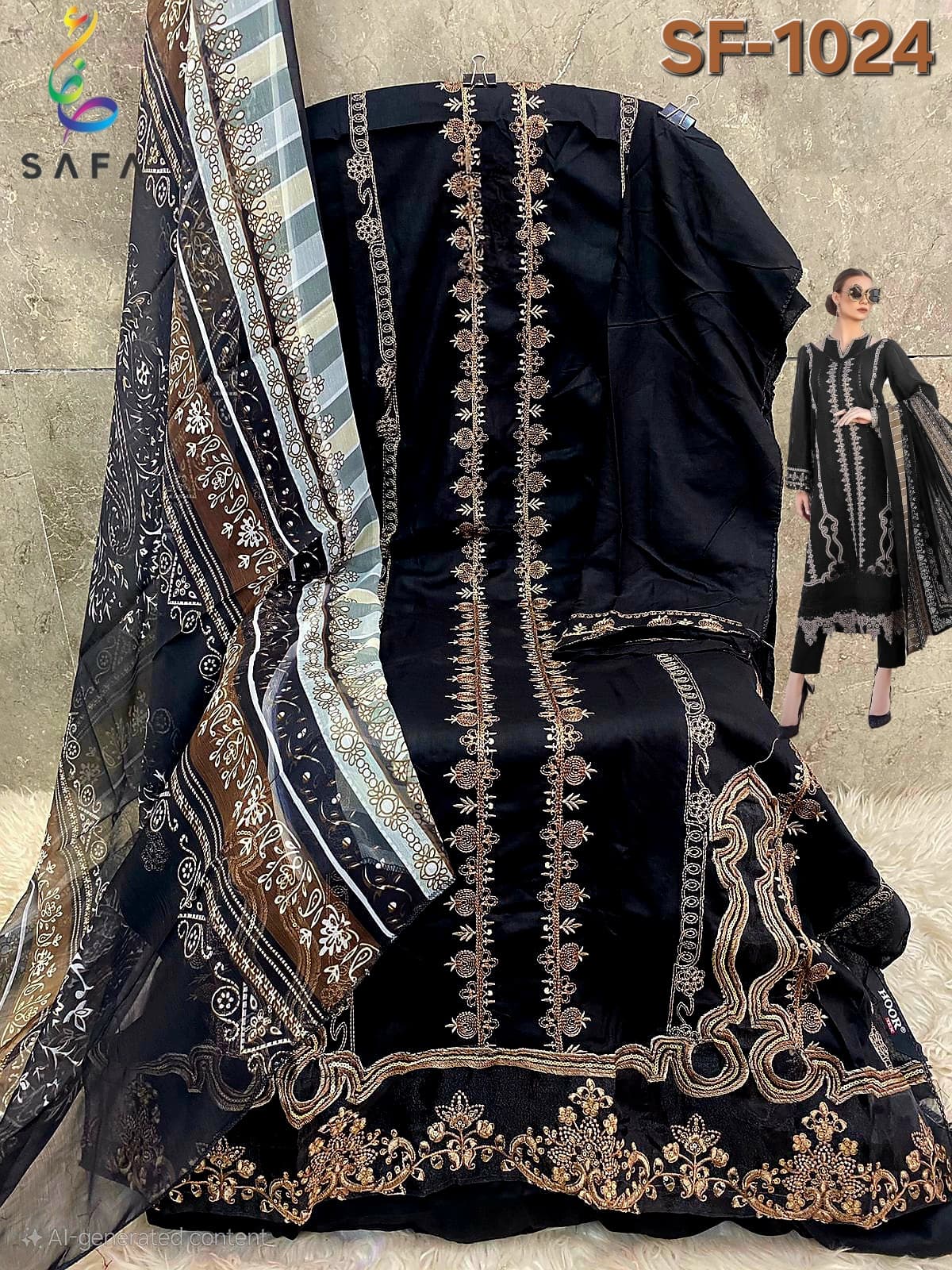 Sf 1024D Safa Creation Embroidery Pakistani Salwar Suits