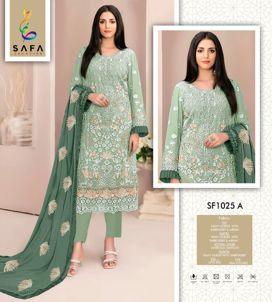 Sf1025A Safa Creation Emroidery Pakistani Salwar Suits