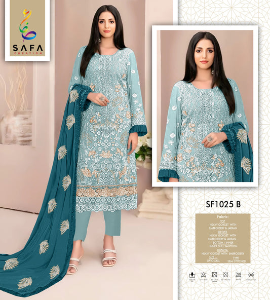 Sf1025B Safa Creation Emroidery Pakistani Readymade Suits