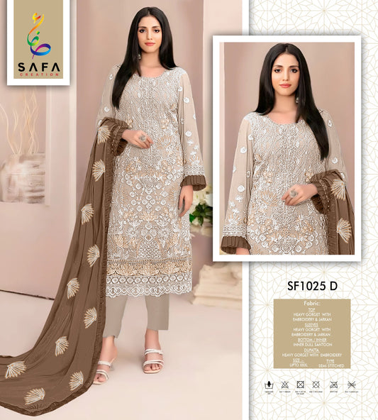 Sf1025D Safa Creation Emroidery Pakistani Readymade Suits