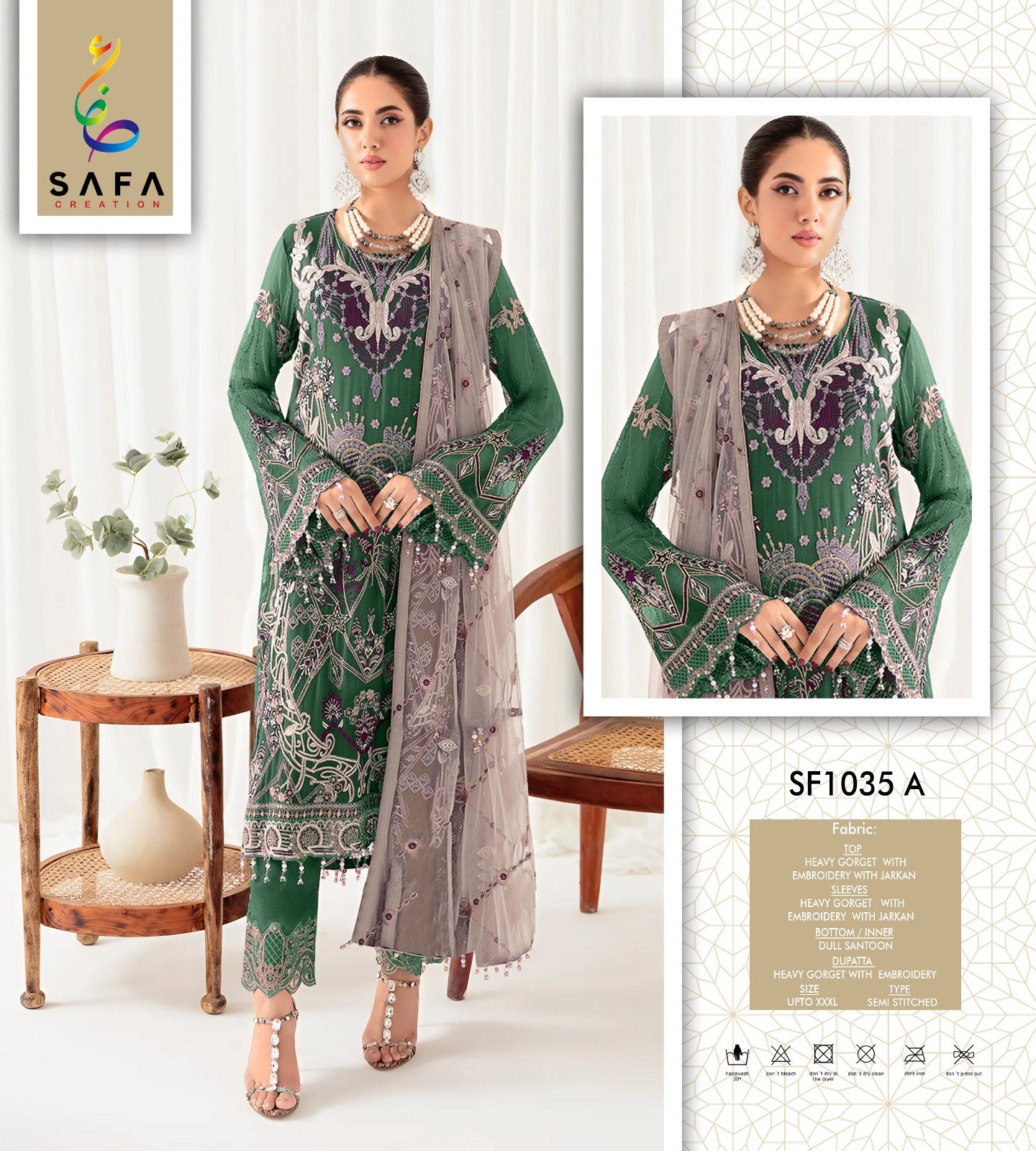 Sf1035-A Safa Creation Georgette Pakistani Salwar Suits