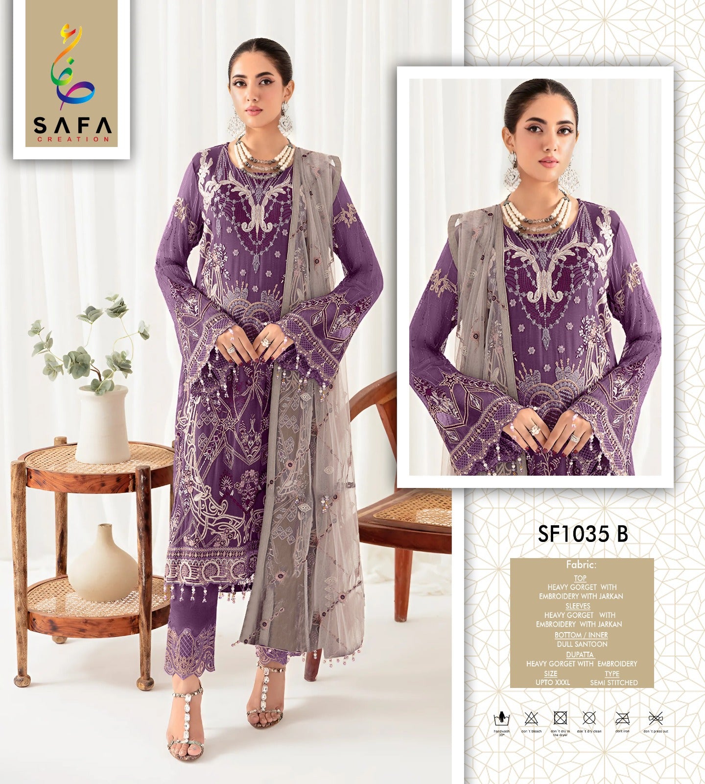 Sf1035-B Safa Creation Georgette Pakistani Salwar Suits