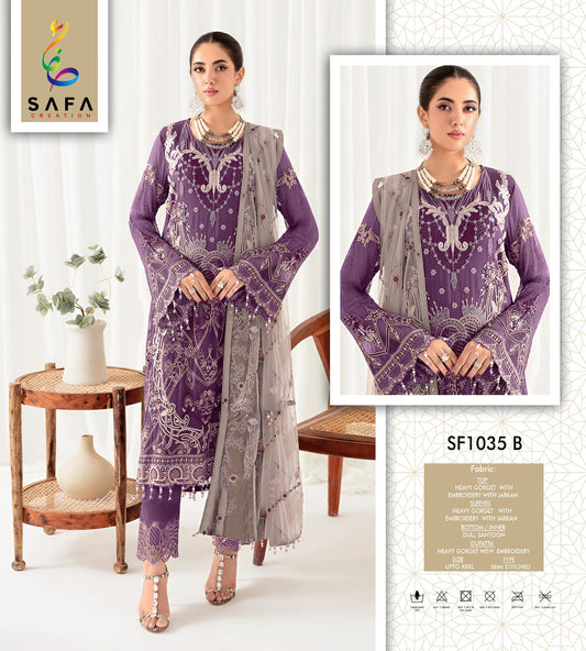 Sf1035-B Safa Creation Georgette Pakistani Salwar Suits