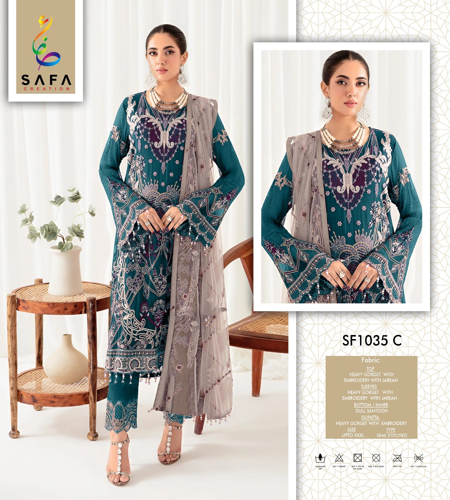 Sf1035-C Safa Creation Georgette Pakistani Salwar Suits