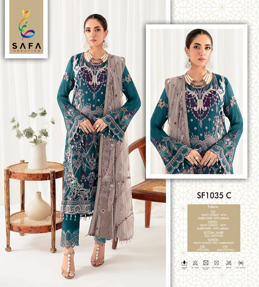 Sf1035-C Safa Creation Georgette Pakistani Salwar Suits