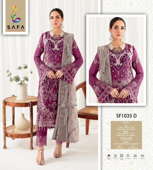 Sf1035-D Safa Creation Georgette Pakistani Salwar Suits