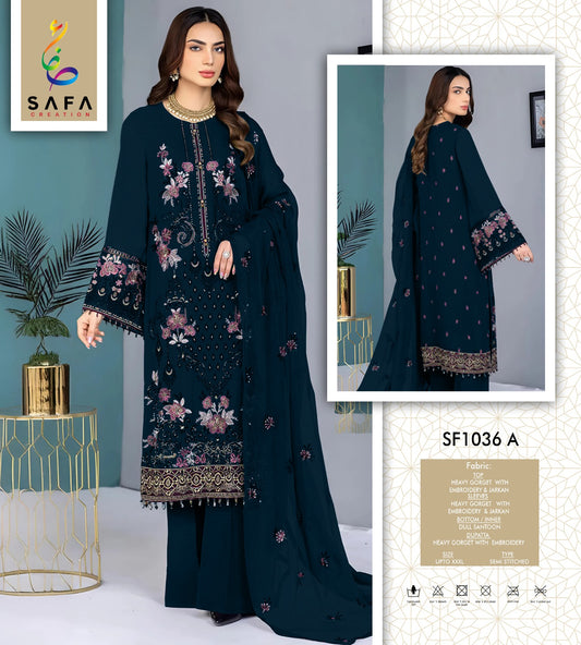 Sf 1036A Safa Creation Premium Georgette Pakistani Salwar Suits