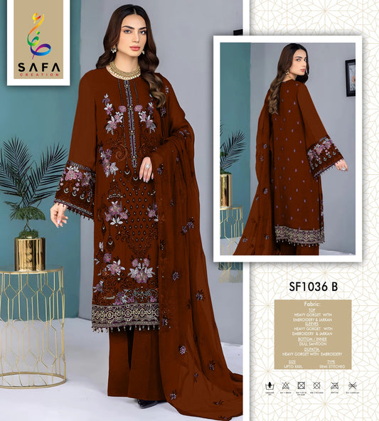 Sf 1036B Safa Creation Premium Georgette Pakistani Salwar Suits