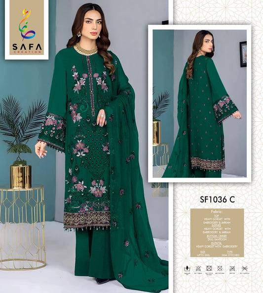 Sf 1036C Safa Creation Premium Georgette Pakistani Salwar Suits