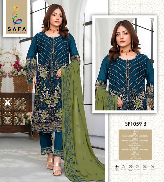 Sf1059-B Safa Creation Georgette Pakistani Salwar Suits