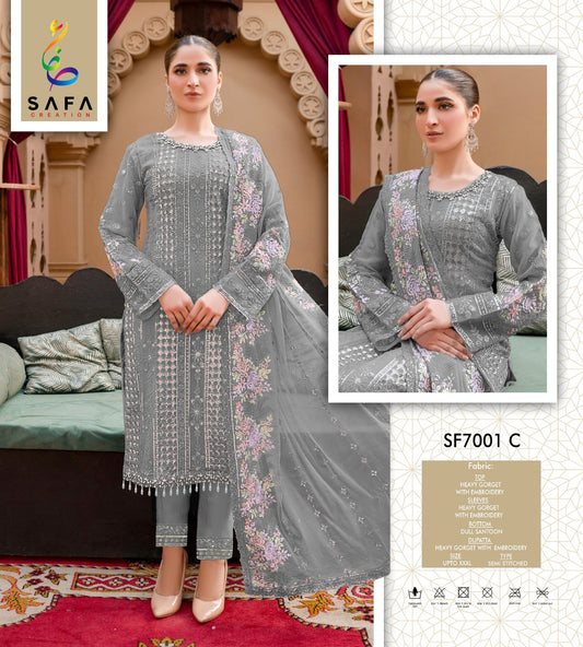 Sf7001-C Safa Creation Premium Georgette Pakistani Salwar Suits