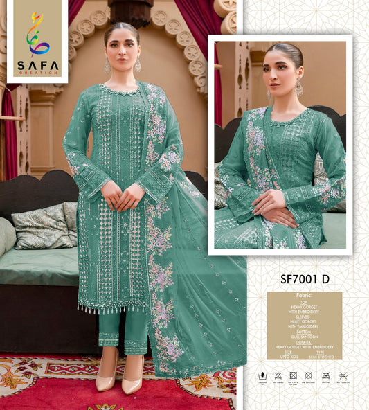 Sf7001-D Safa Creation Premium Georgette Pakistani Salwar Suits