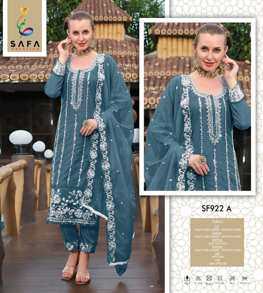 Sf922A Safa Creation Georgette Pakistani Salwar Suits