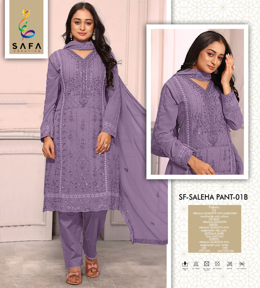 Sf Saleha 01B Safa Creation Georgette Pakistani Salwar Suits