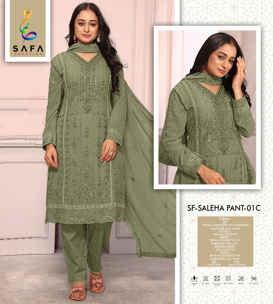 Sf Saleha 01C Safa Creation Georgette Pakistani Salwar Suits
