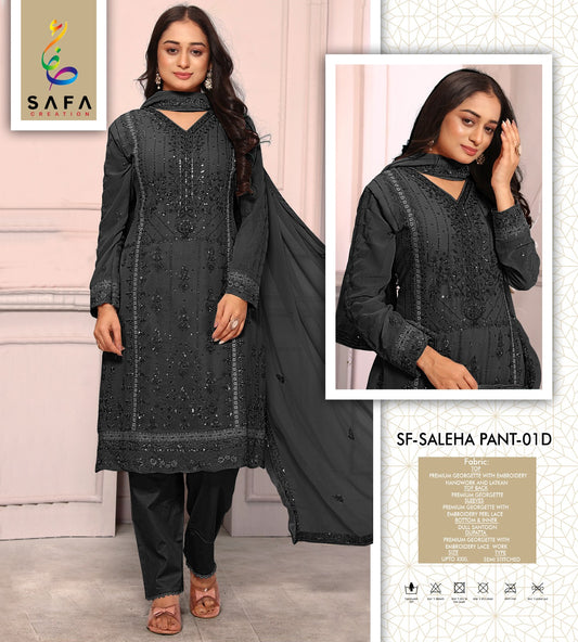 Sf Saleha 01D Safa Creation Georgette Pakistani Salwar Suits