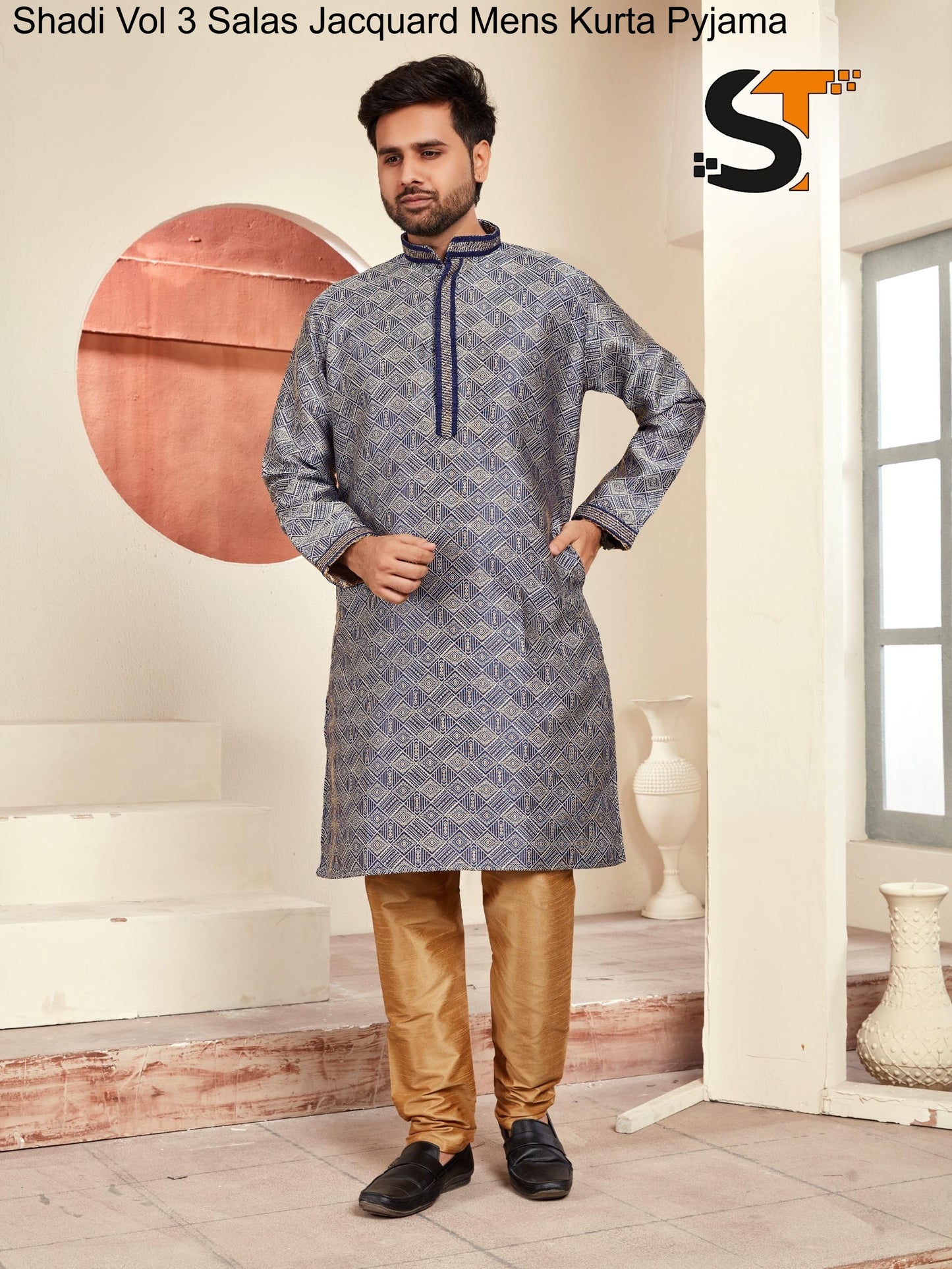 Shadi Vol 3 Salas Jacquard Mens Kurta Pyjama