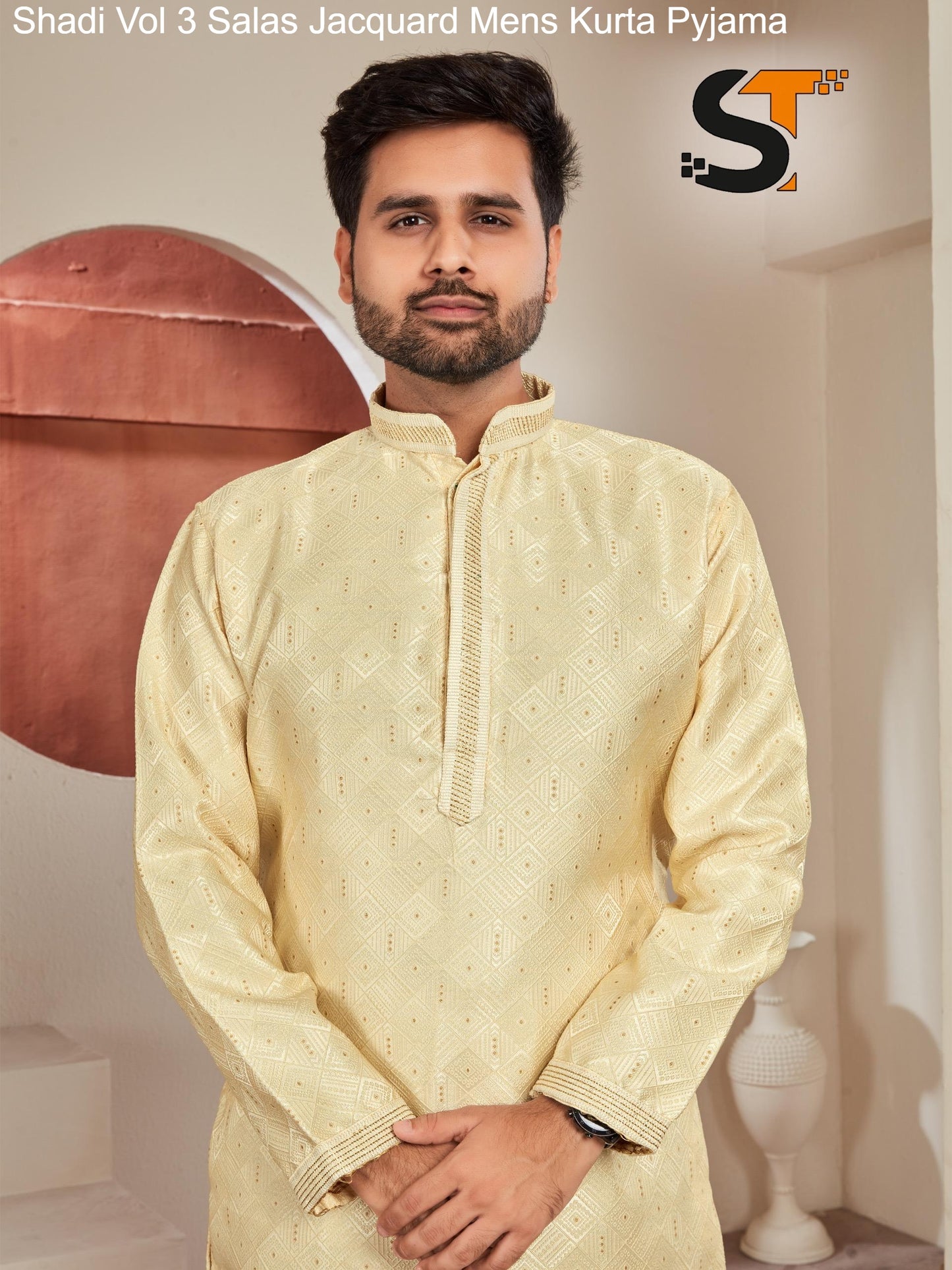 Shadi Vol 3 Salas Jacquard Mens Kurta Pyjama