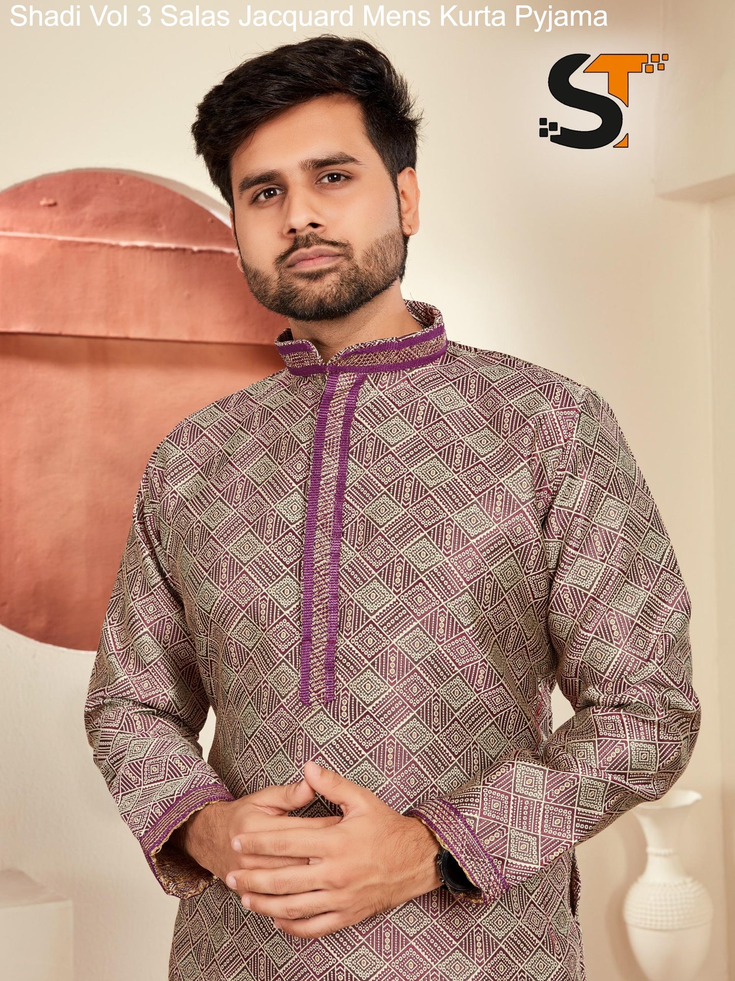 Shadi Vol 3 Salas Jacquard Mens Kurta Pyjama
