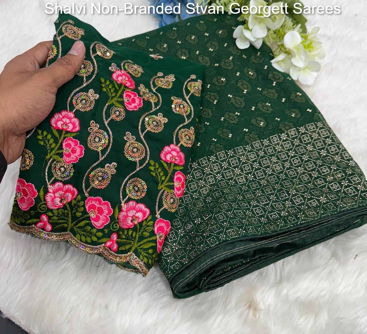 Shalvi Non-Branded Stvan Georgett Sarees