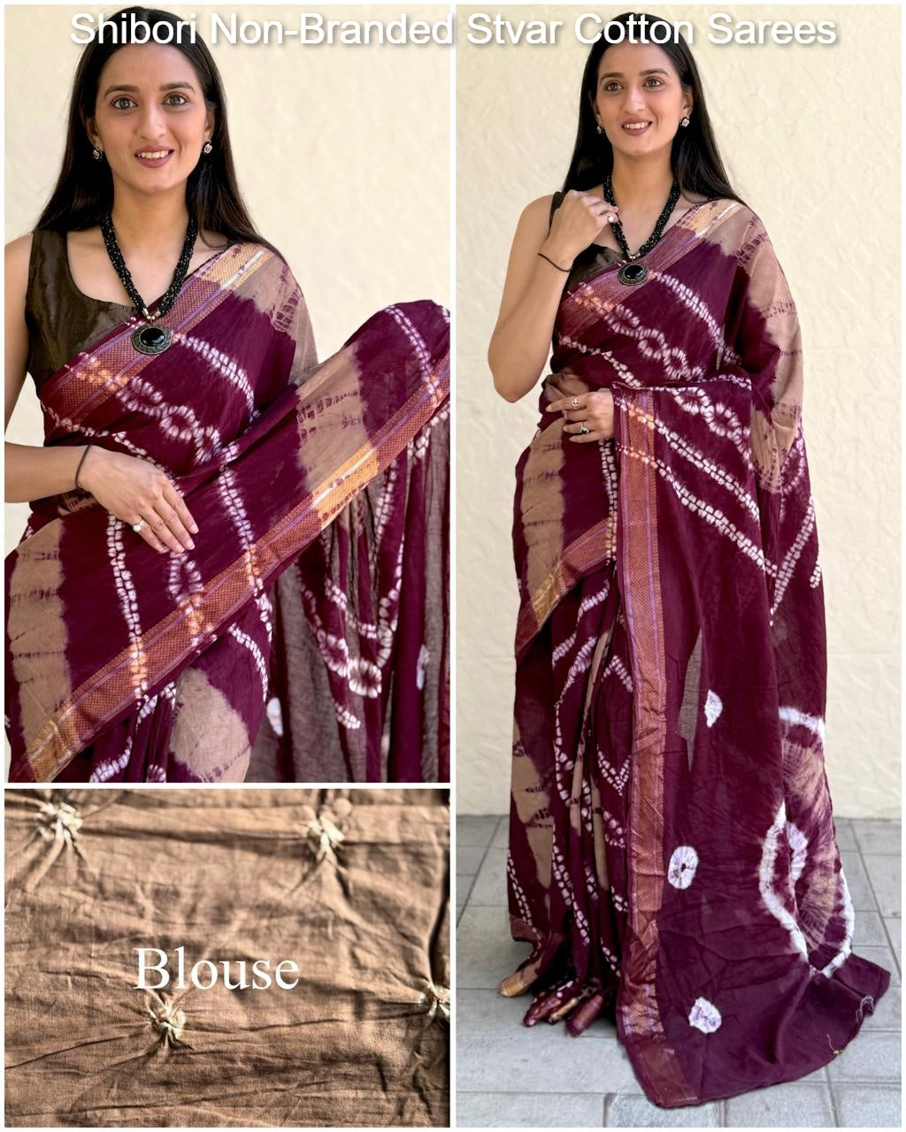Shibori Non-Branded Stvar Cotton Sarees