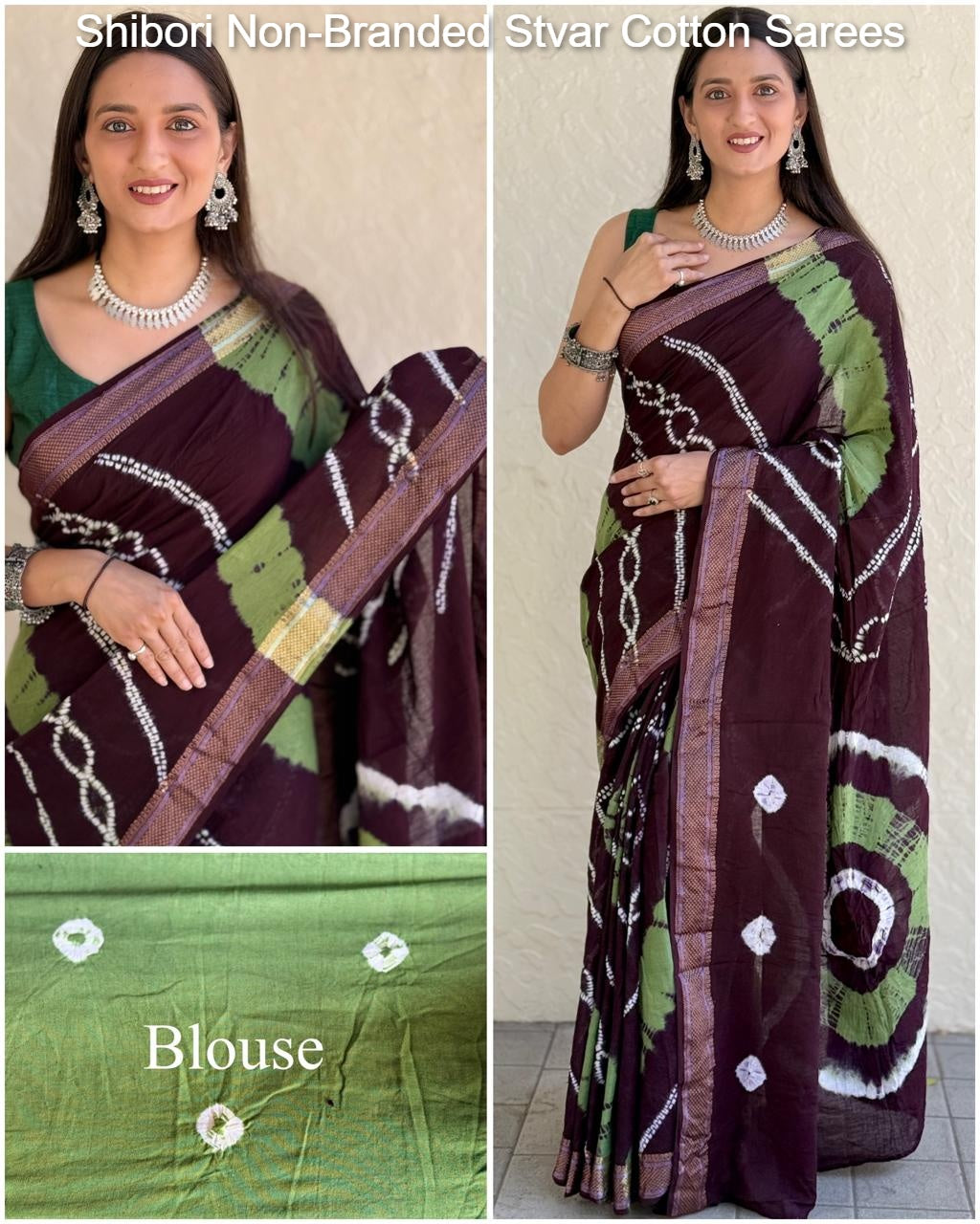 Shibori Non-Branded Stvar Cotton Sarees