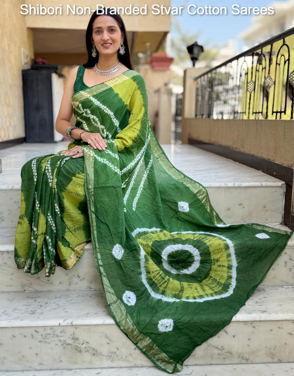Shibori Non-Branded Stvar Cotton Sarees