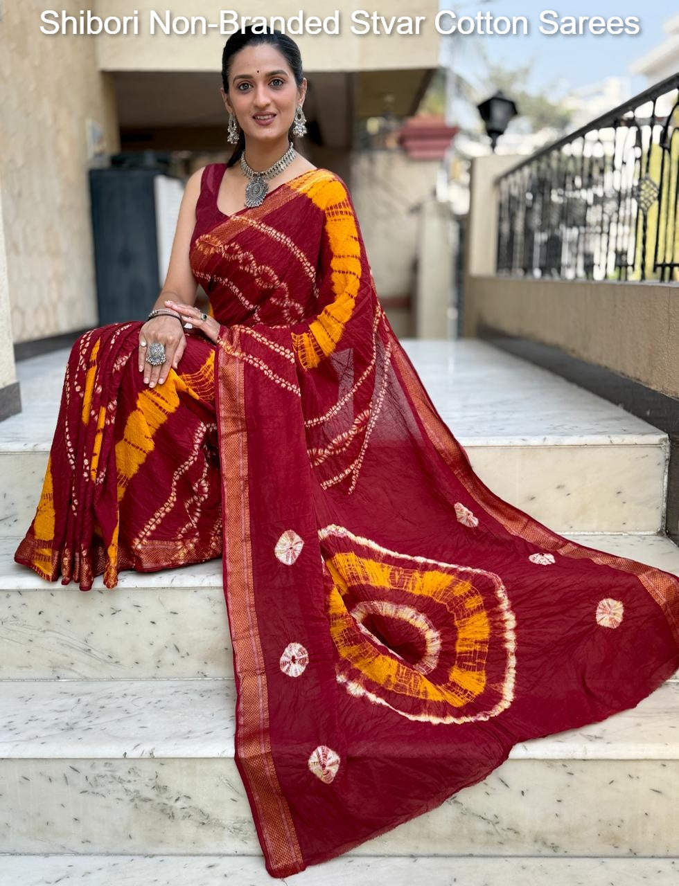 Shibori Non-Branded Stvar Cotton Sarees