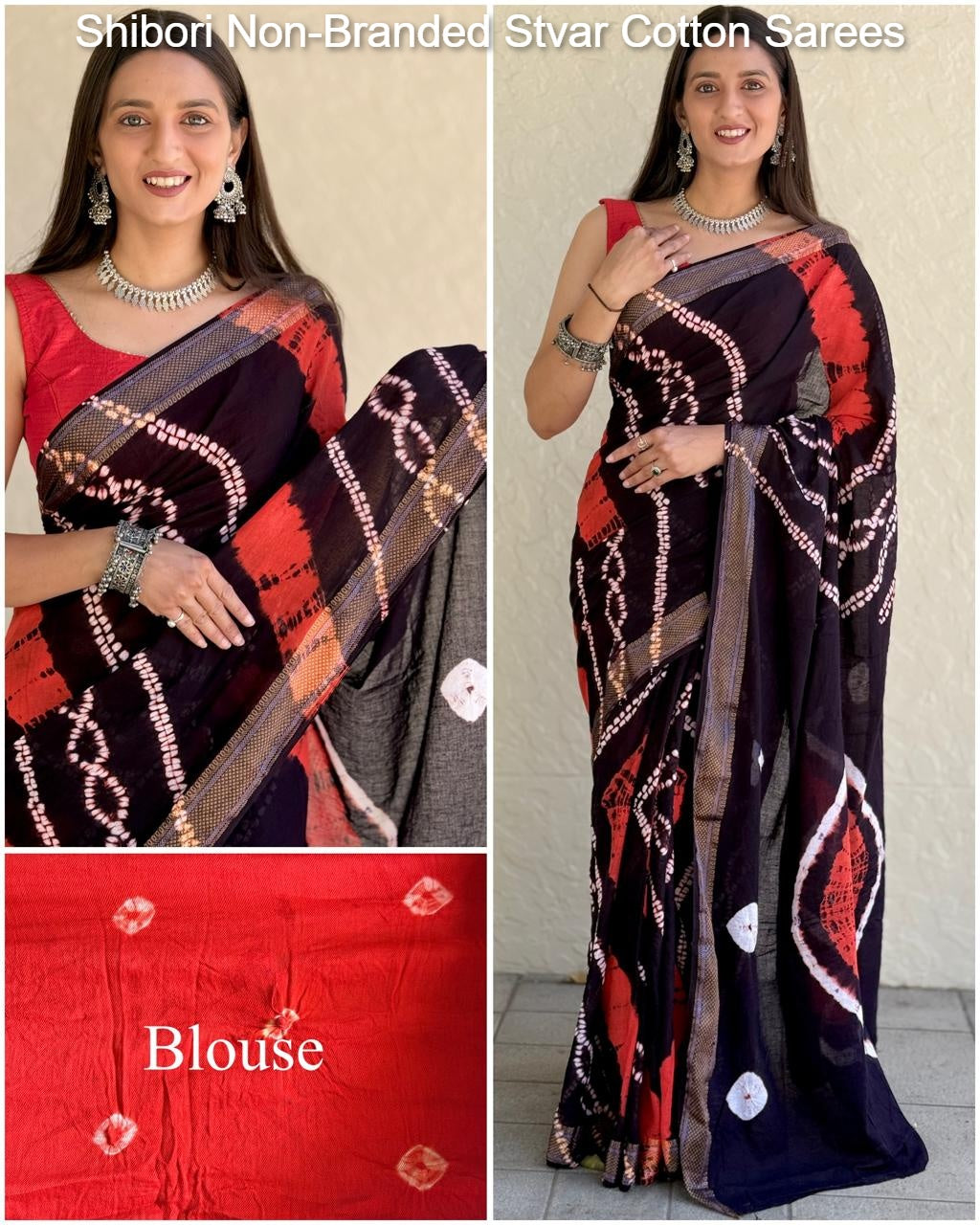 Shibori Non-Branded Stvar Cotton Sarees