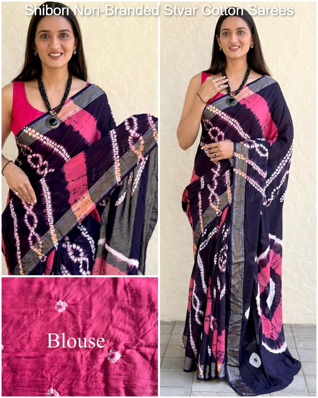 Shibori Non-Branded Stvar Cotton Sarees