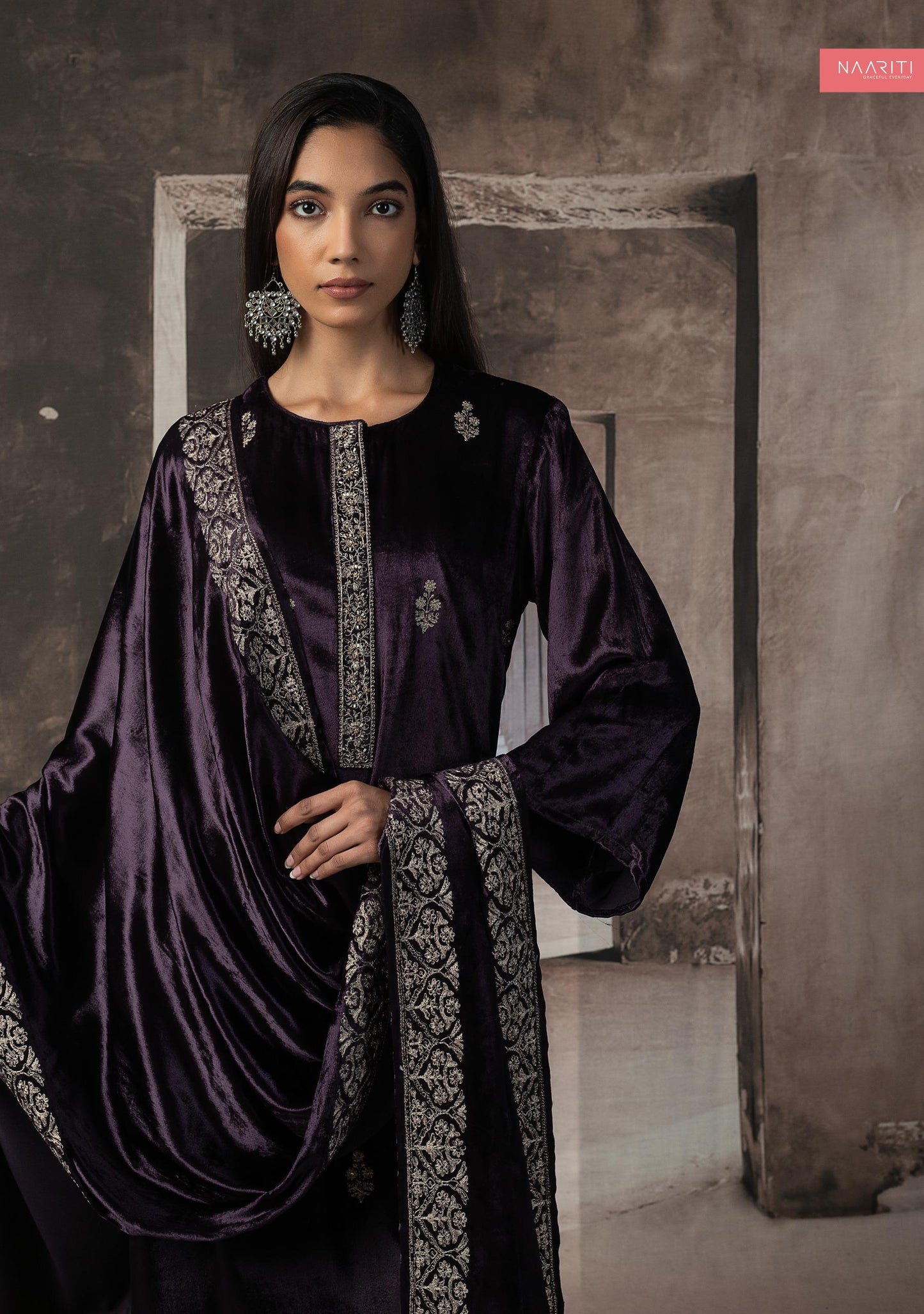 Shikara Naariti Handwork Velvet Suits