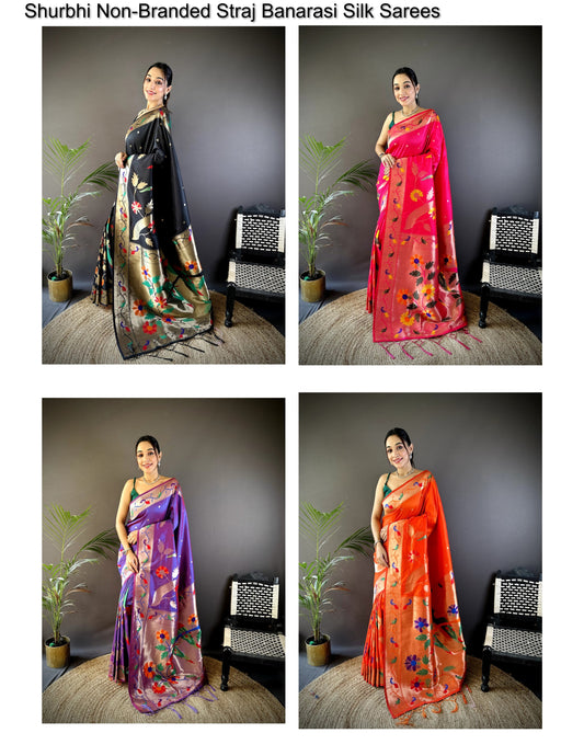 Shurbhi Non-Branded Straj Banarasi Silk Sarees