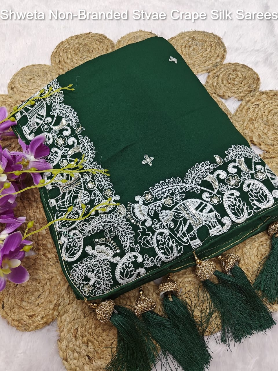 Shweta Non-Branded Stvae Crape Silk Sarees