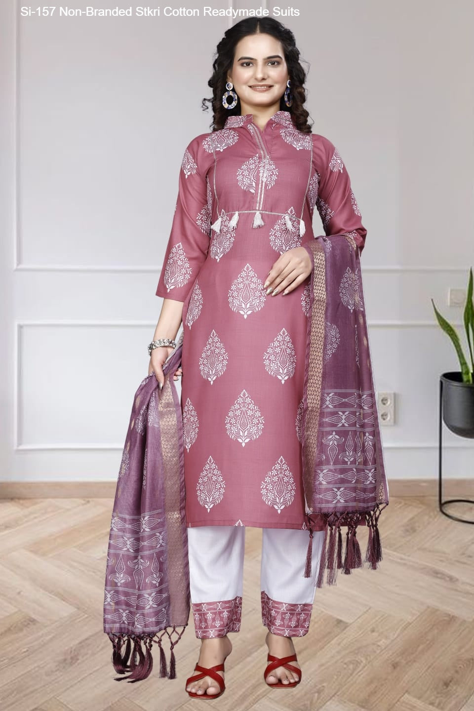 Si-157 Non-Branded Stkri Cotton Readymade Suits