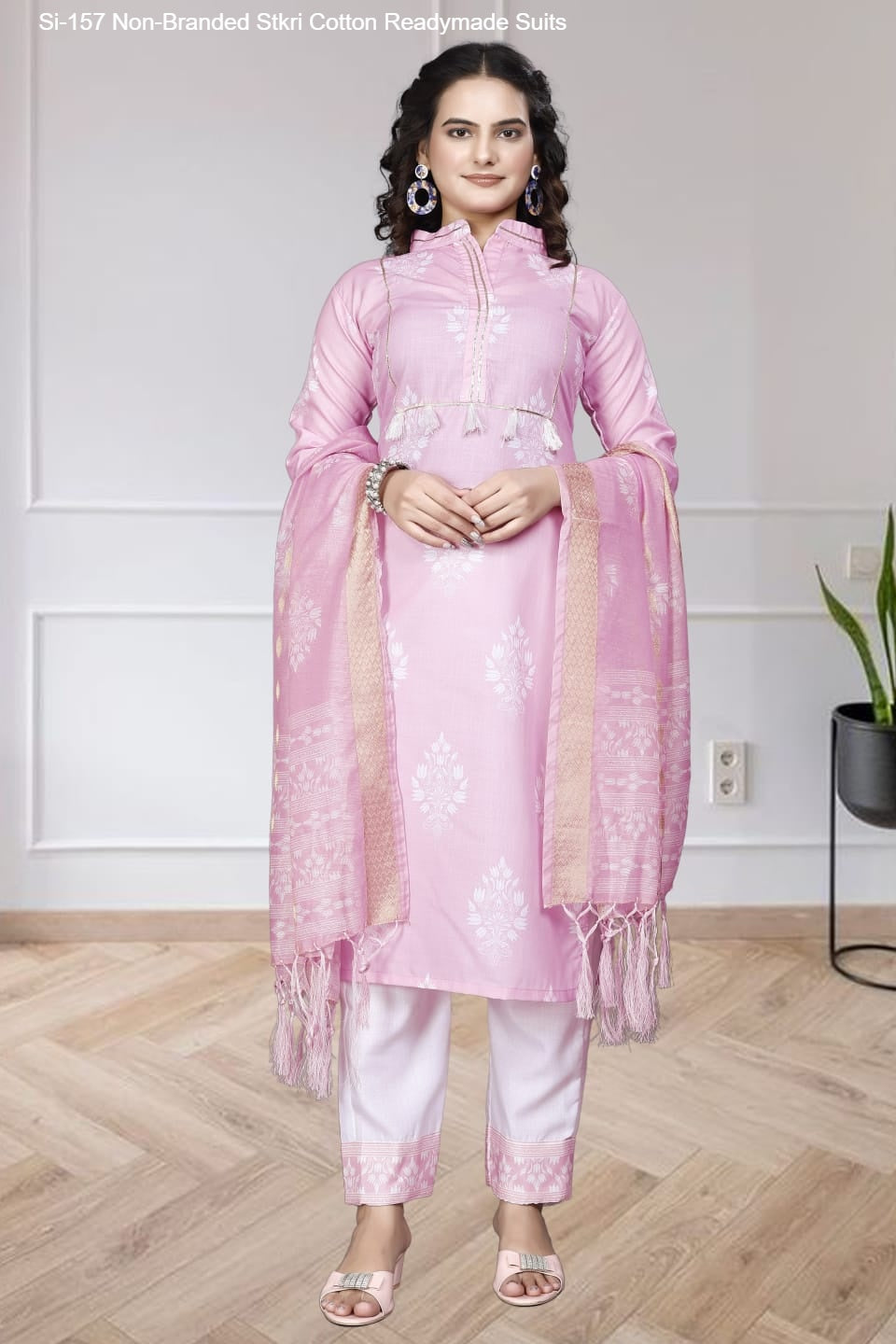Si-157 Non-Branded Stkri Cotton Readymade Suits