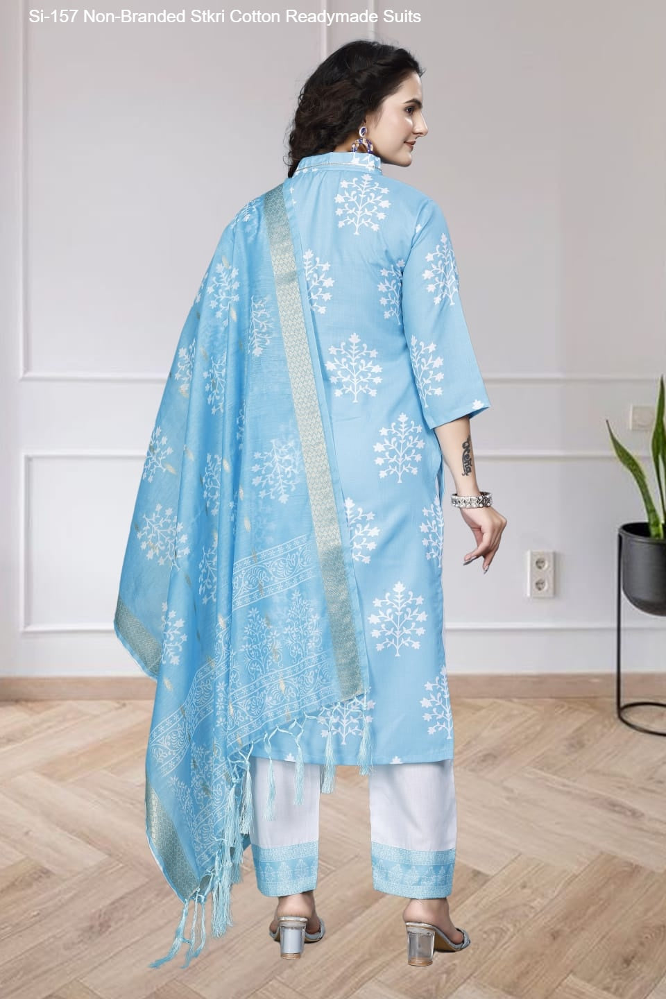 Si-157 Non-Branded Stkri Cotton Readymade Suits
