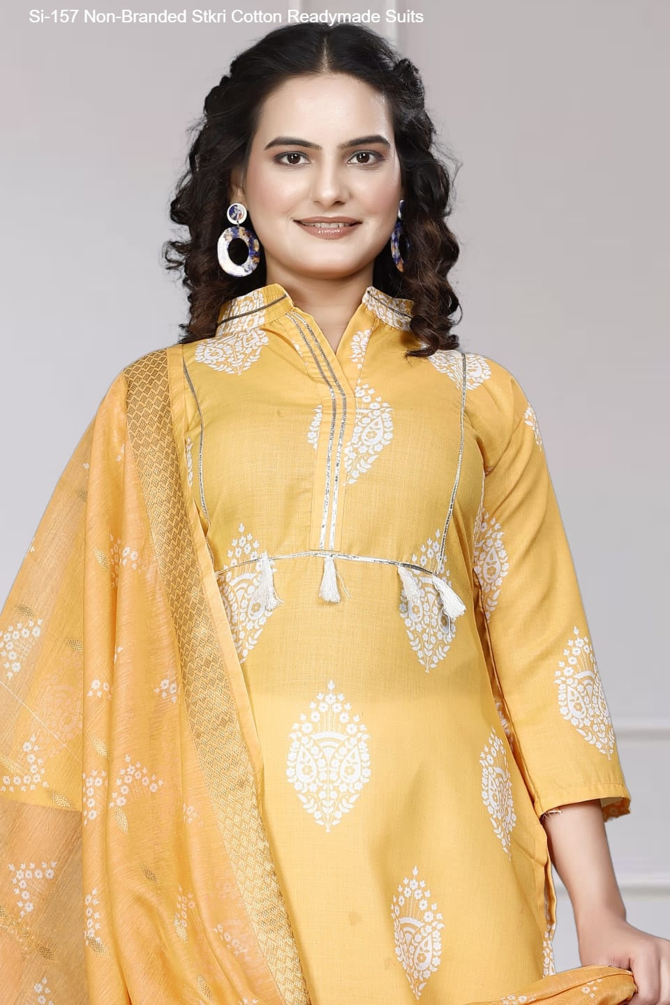 Si-157 Non-Branded Stkri Cotton Readymade Suits