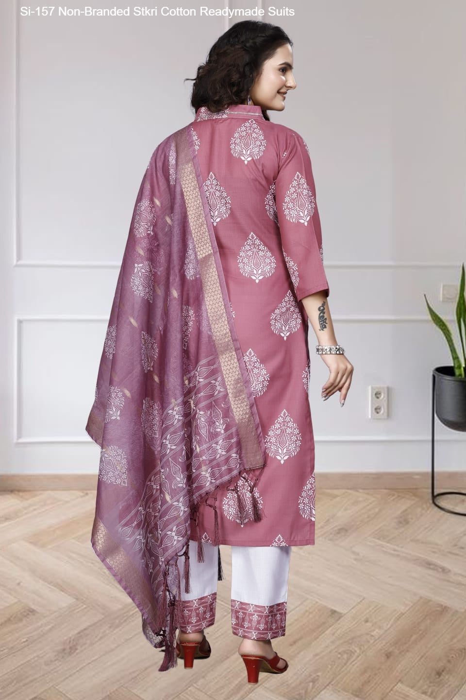 Si-157 Non-Branded Stkri Cotton Readymade Suits