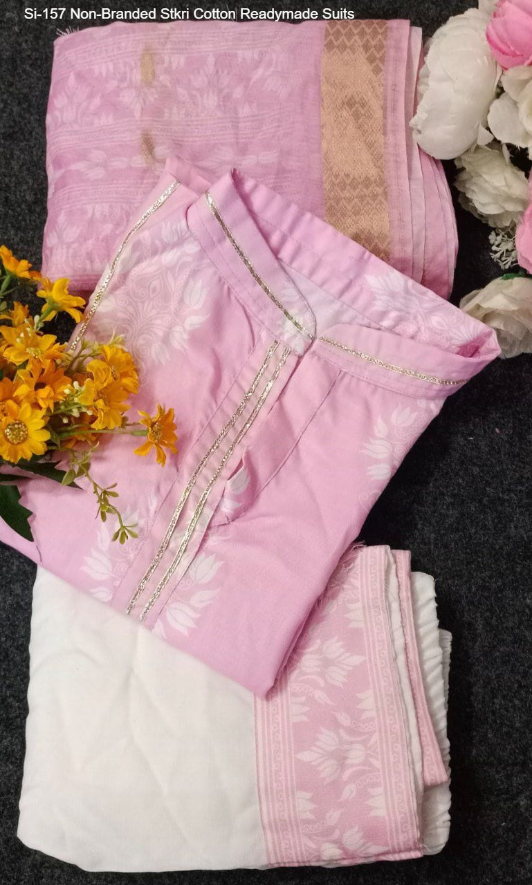 Si-157 Non-Branded Stkri Cotton Readymade Suits